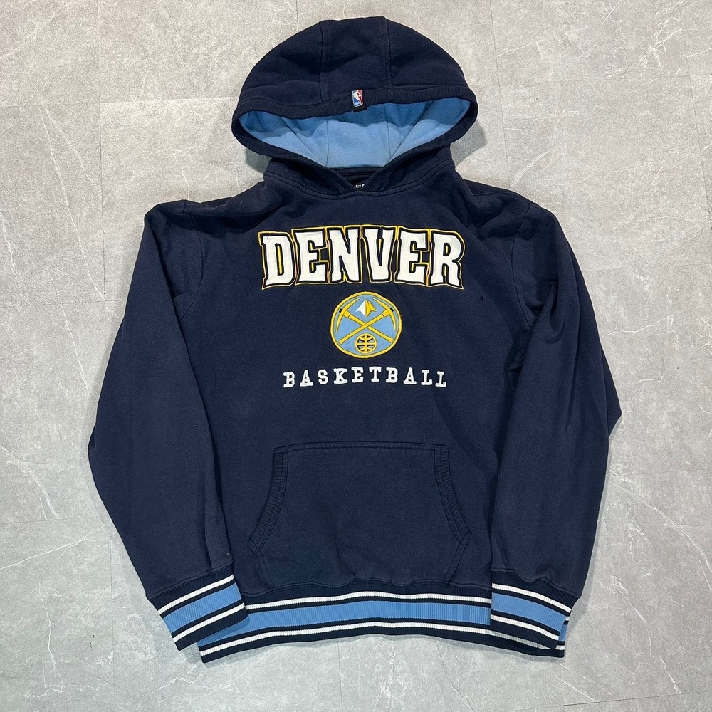NBA Denver Nuggets UNK Basketball Hoodie Mens XL Navy Blue Pullover Sweatshirt
